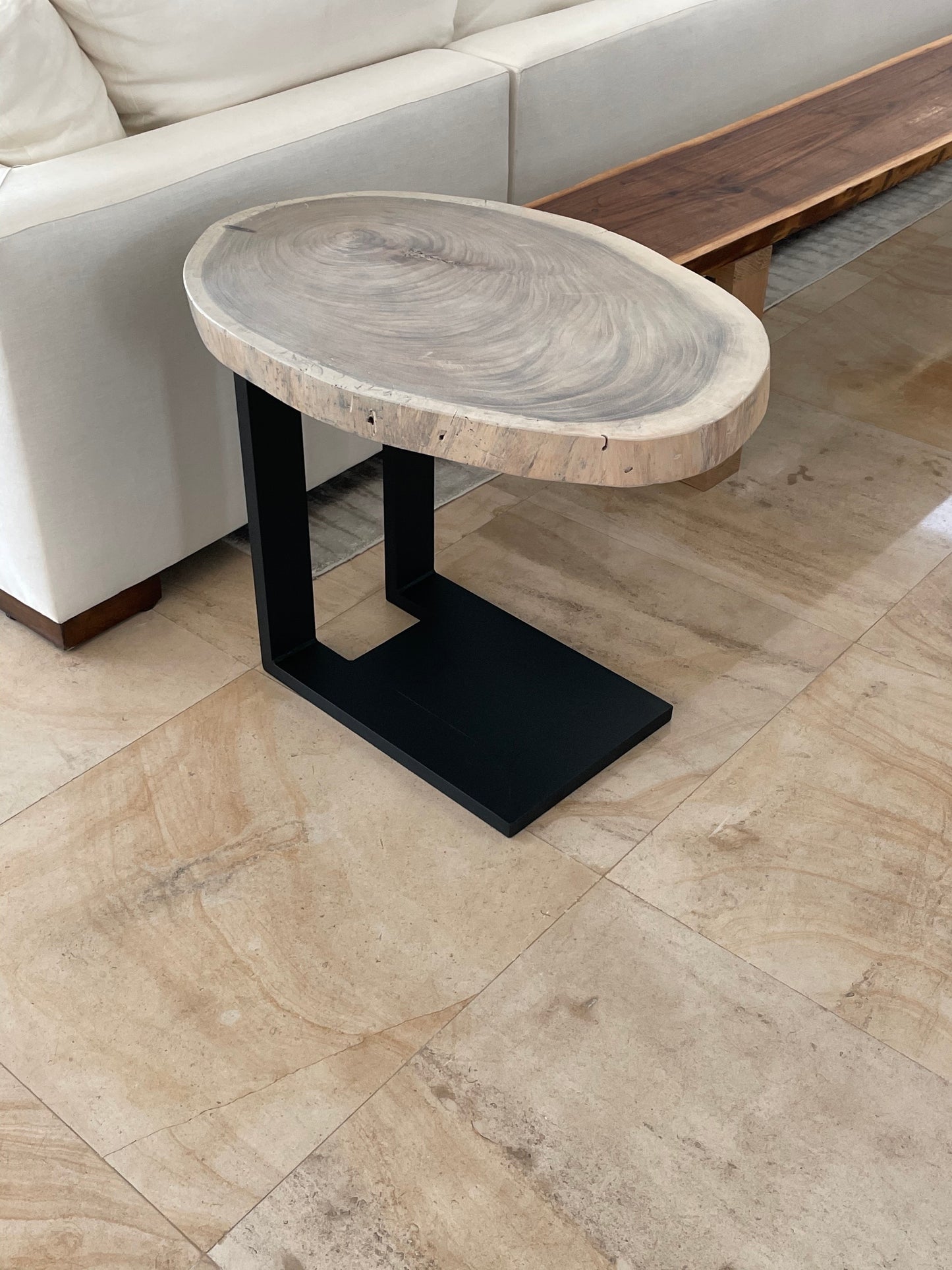 Live Edge Parota Wood Side Table