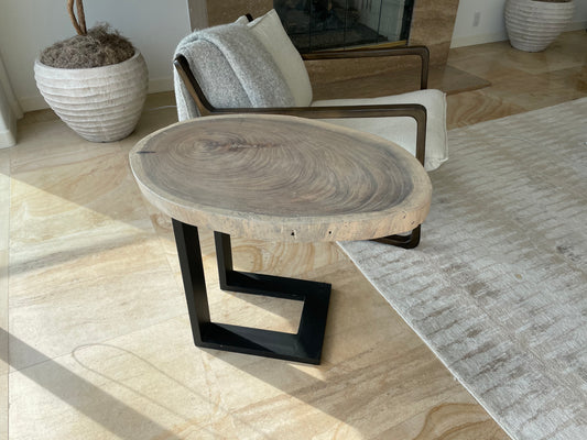 Live Edge Parota Wood Side Table